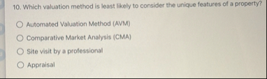 Which valuation method is least likely to
