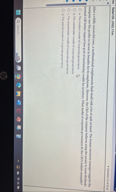 febe 1 3 h _ ch 0 2 . 1 1 m Question 1 1 of 1 5