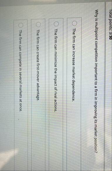 Total points: 3 / 3 0 Why is multipoint