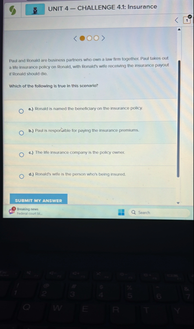 9 UNIT 4 - CHALLENGE 4 . 1 : Insurance 1 Paul and