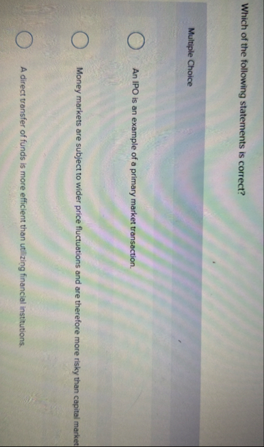 Which of the following statements is correct?