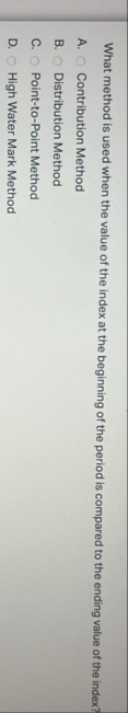 What method is used when the value of the index