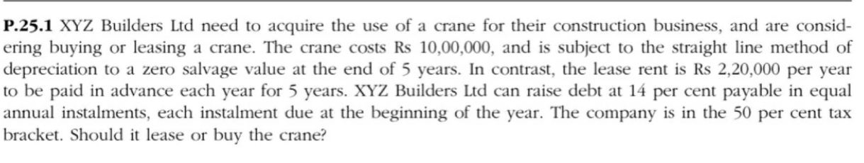 P . 2 5 . 1 XYZ Builders Ltd need to acquire the