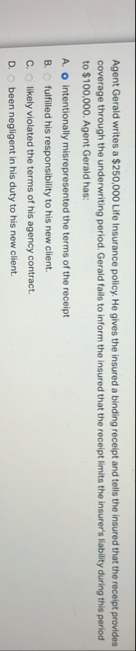 Agent Gerald writes a $ 2 5 0 , 0 0 0 Life