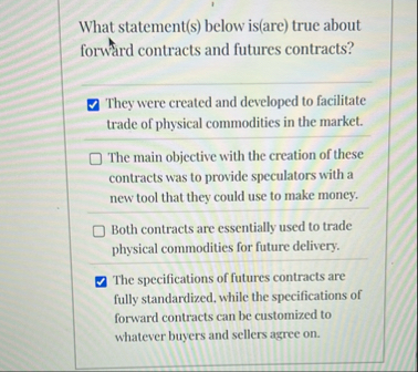 What statement ( s ) below is ( are ) true about