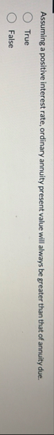 Assuming a positive interest rate, ordinary