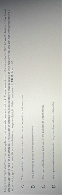 A registered representative has a long - term