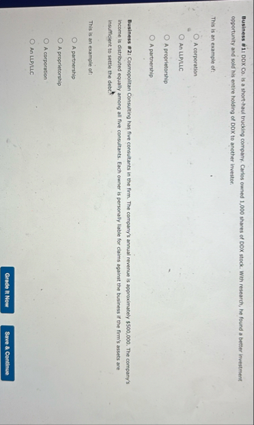 Business # 1 : DDX Co . Is a short - haul