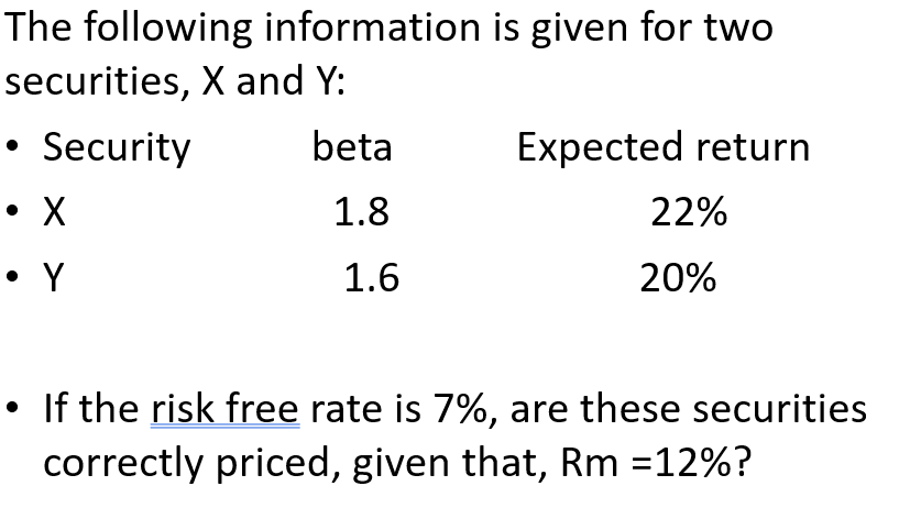 The following information is given for two