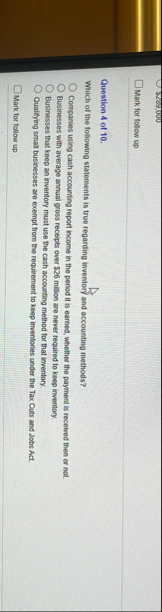 3 $ 2 8 9 , 0 0 0 Mark for flollow up Question 4