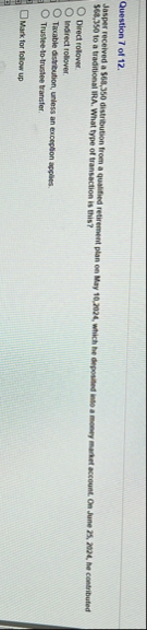 Question 7 of 1 2 . Jasper received a 5 6 8 , 3 5