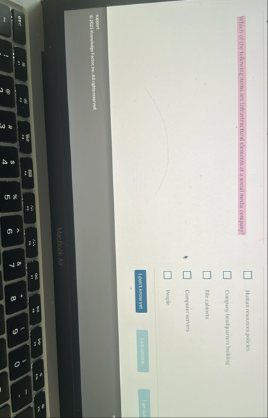 Which of the following items are infrastructural