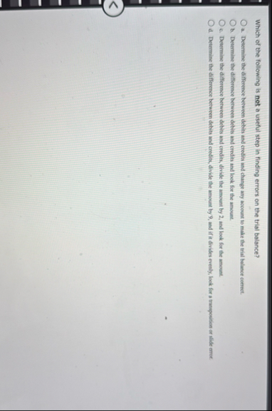 Which of the following is not a useful step in