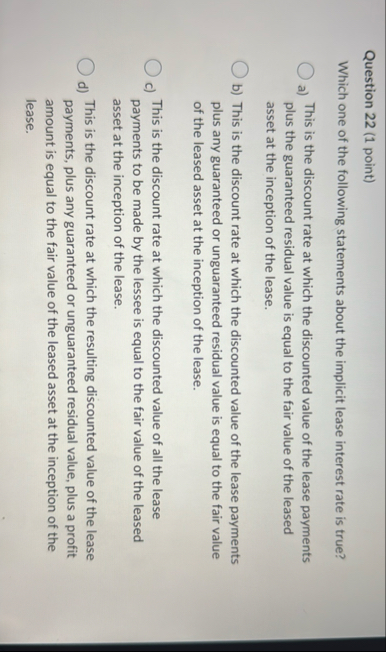 Question 2 2 ( 1 point ) Which one of the