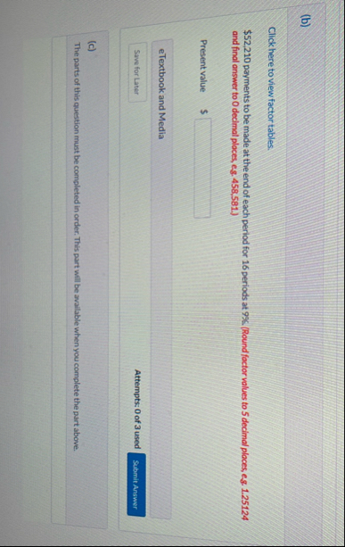 ( b ) Click here to view factor tables. $ 5 2 , 2