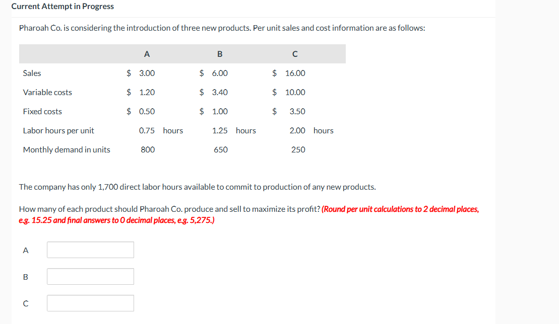 Current Attempt in Progress Pharoah Co . is