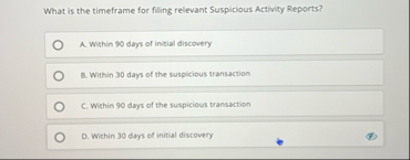 What is the timeframe for filing relevant