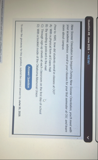 Ouestion # 8 : June 2 0 2 5 - NEW! New Sooner