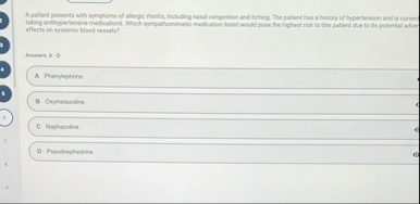 effects on systernic blood wespels? Answer: A - B