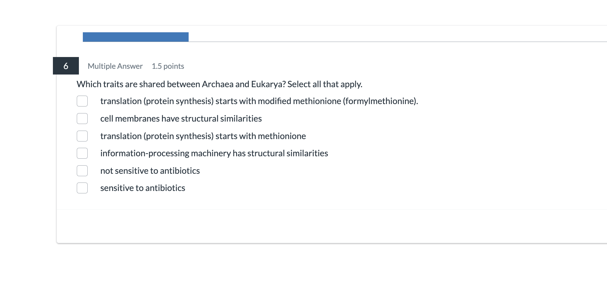 answer 6 Multiple Answer 1.5 points Which traits