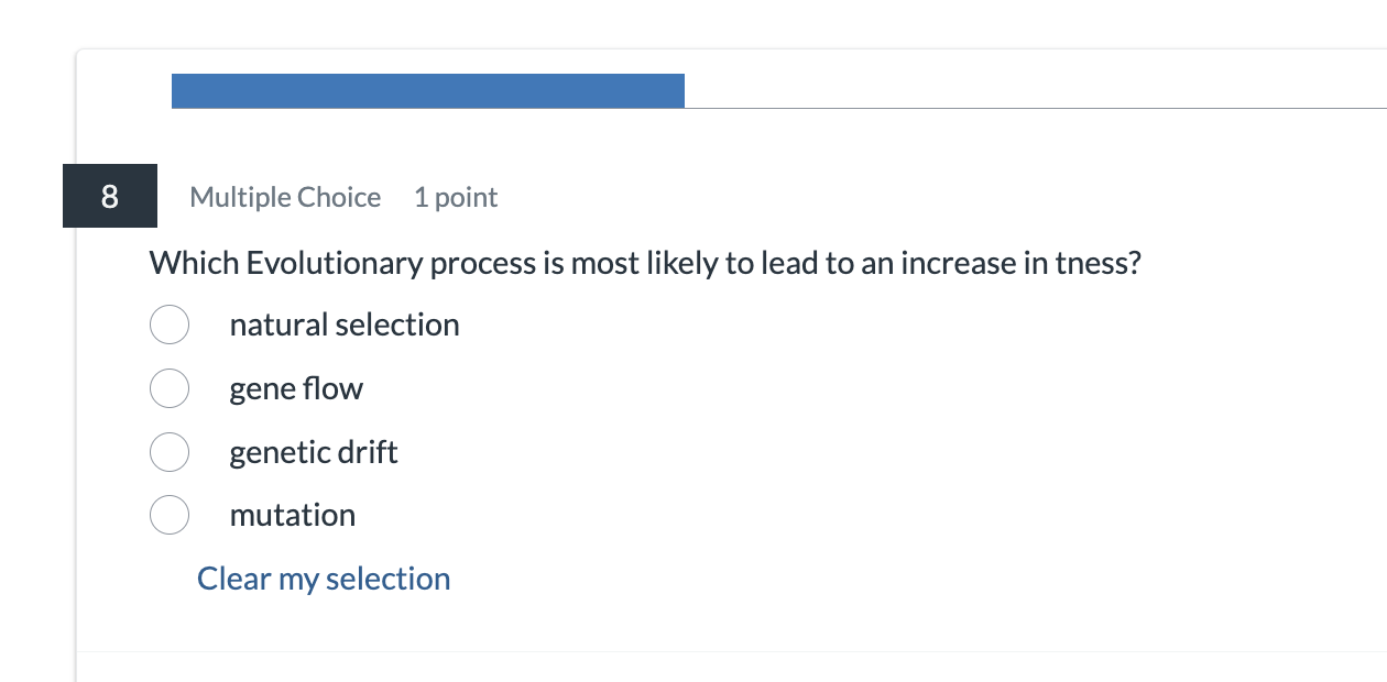 answer 8 Multiple Choice 1 point Which