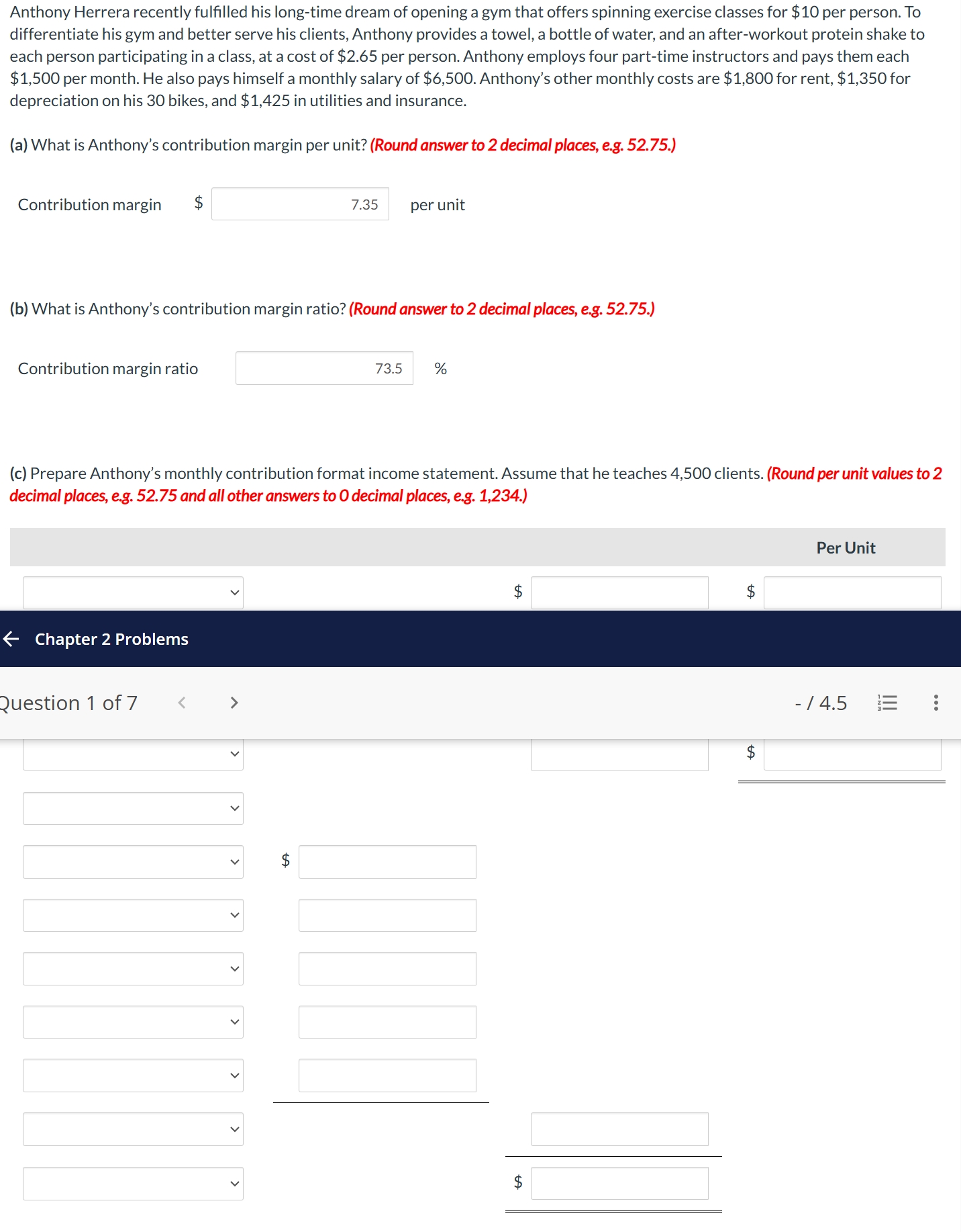 How do I solve the income statement Anthony
