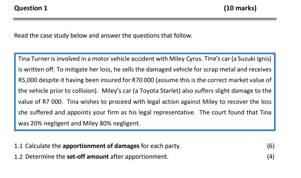 Question 1 (10 marks) Read the case study below