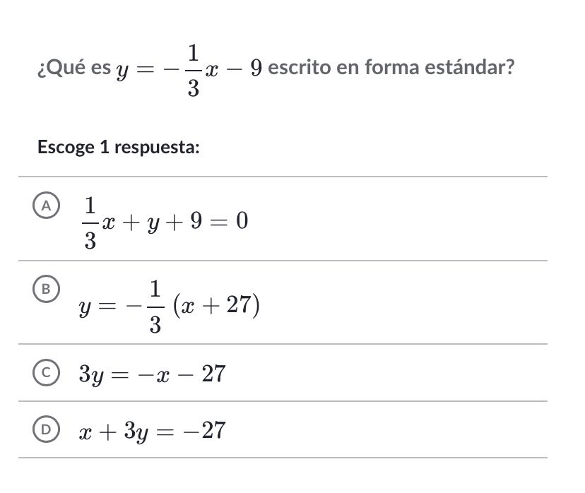 Que es y = - -x - 9 escrito en forma estandar?