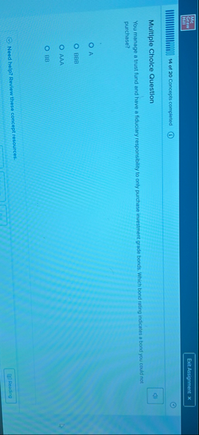 Mc crem 1 4 of 2 0 Concepts completed Multiple