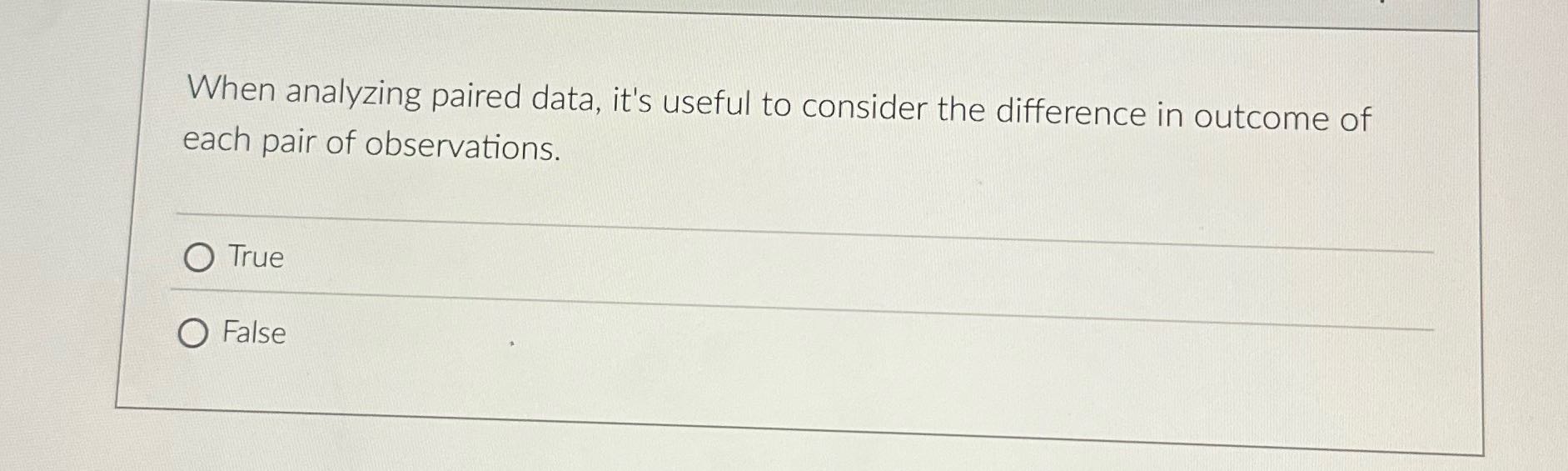 When analyzing paired data, it's useful to