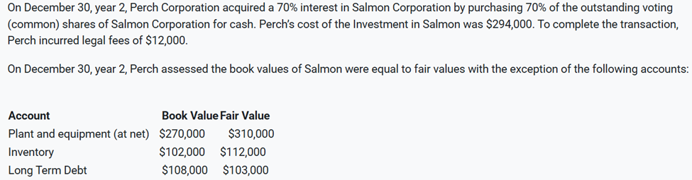 On December 30, year 2, Perch Corporation