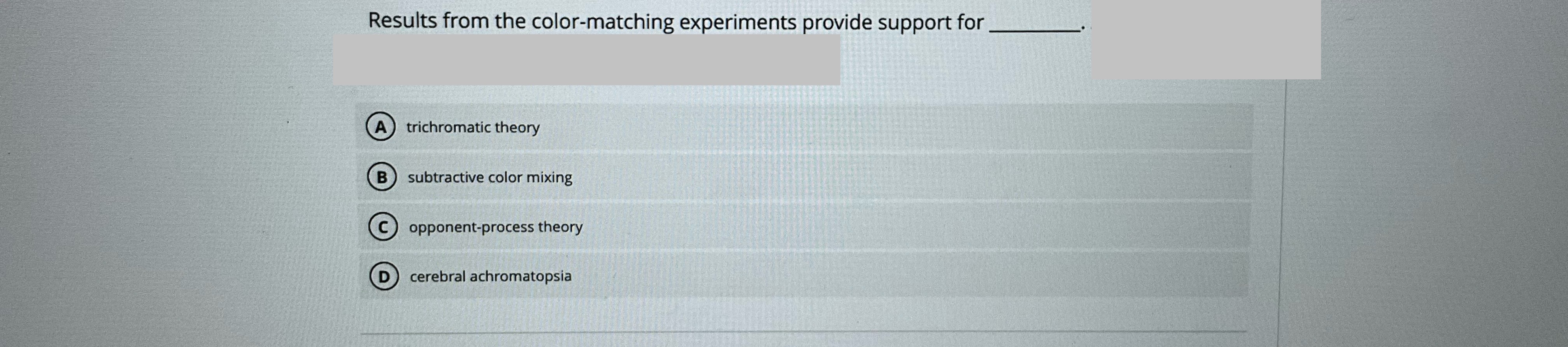 Answer Results from the color-matching