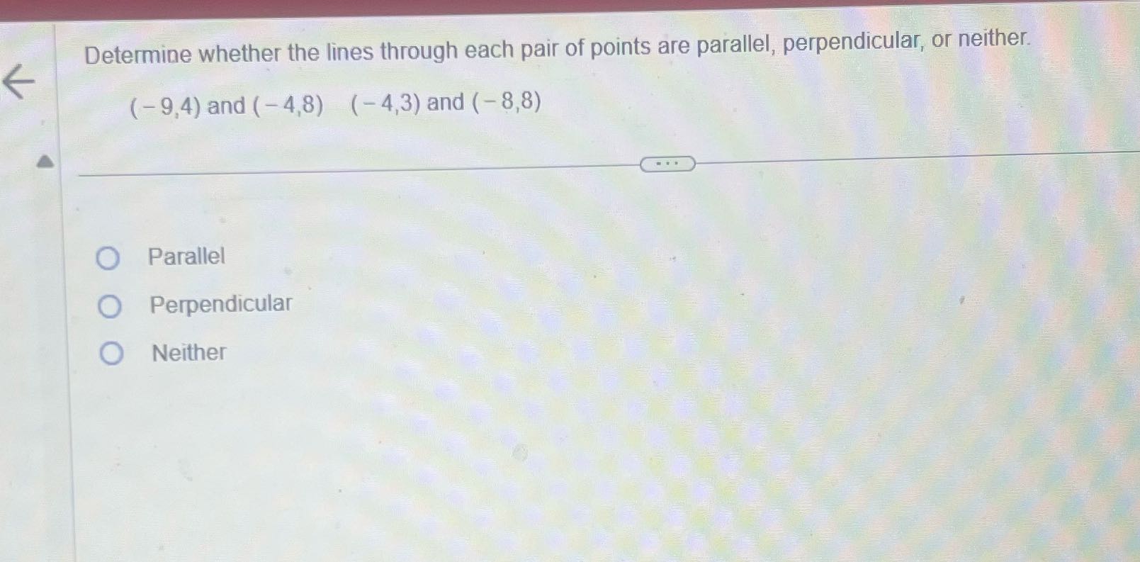 Determine whether the lines through each pair of