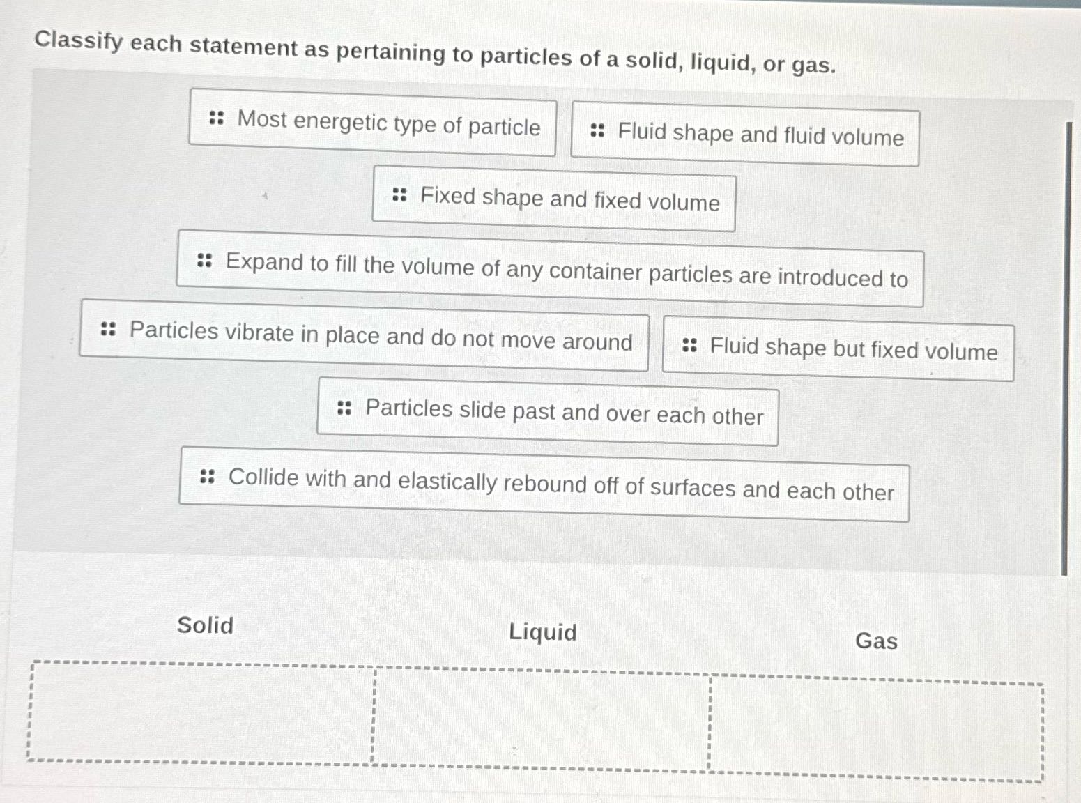 Classify each statement as pertaining to