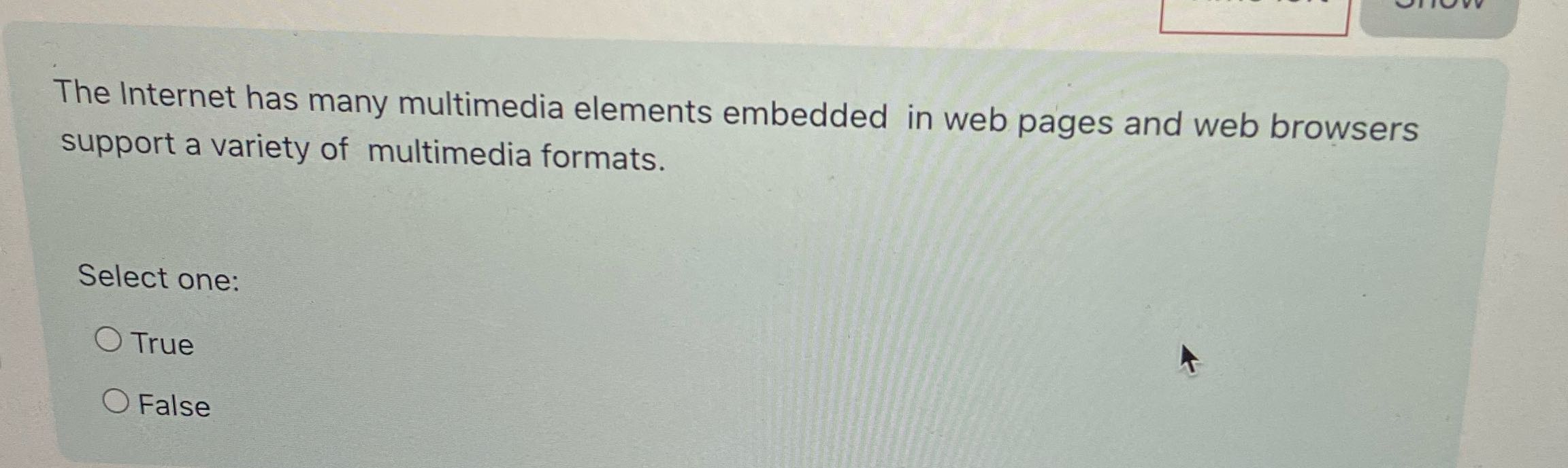 The Internet has many multimedia elements