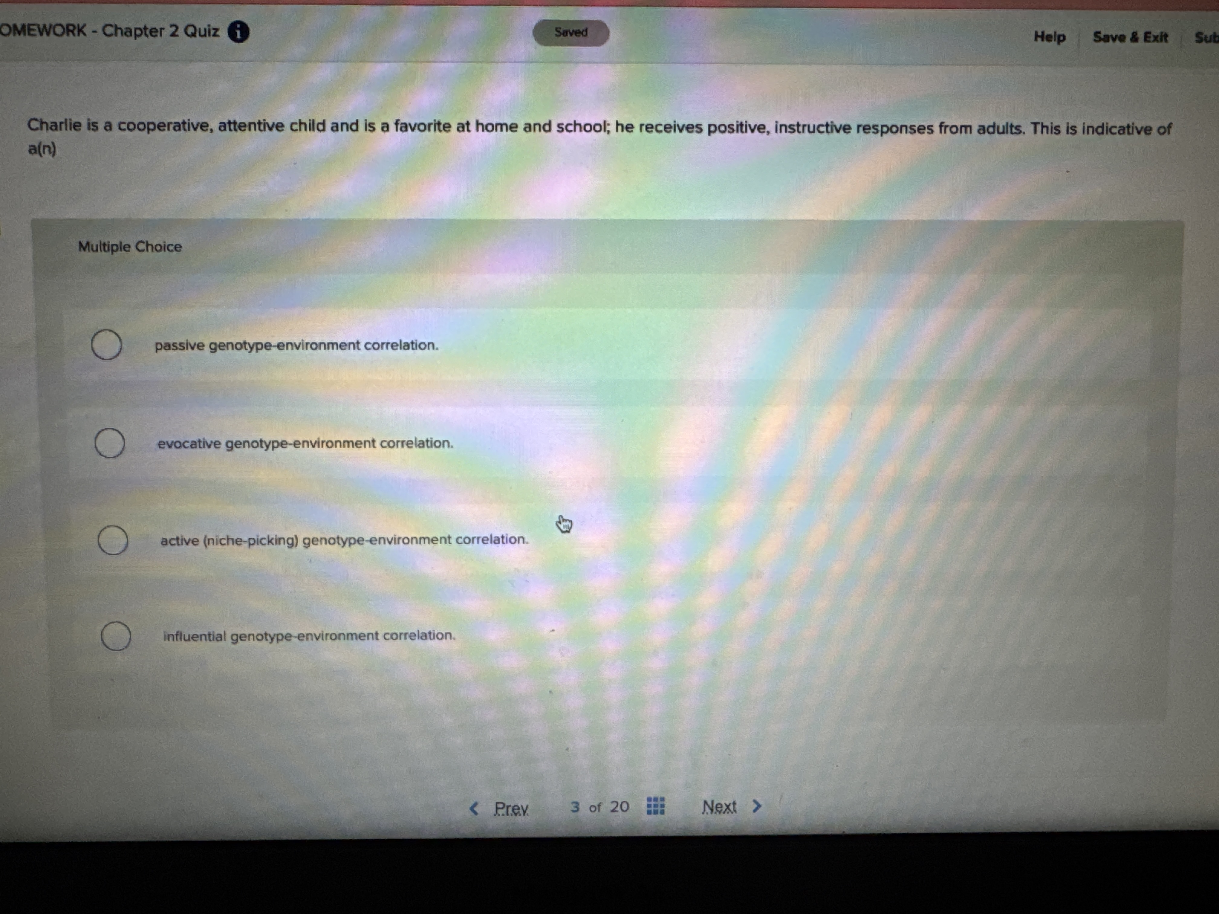 What's the correct answer? OMEWORK - Chapter 2