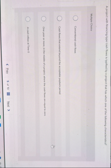 A project with financing - type cash flows is