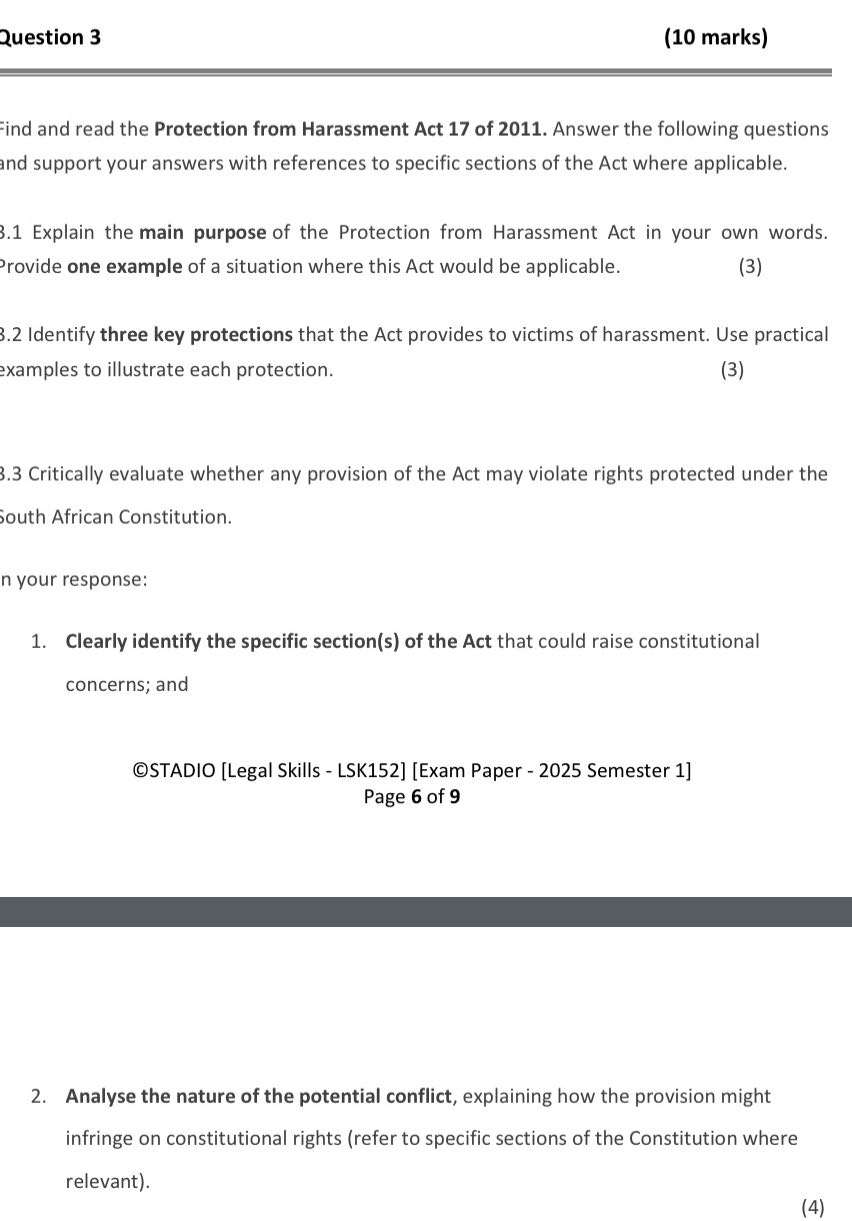 Question 3 (10 marks) 'ind and read the