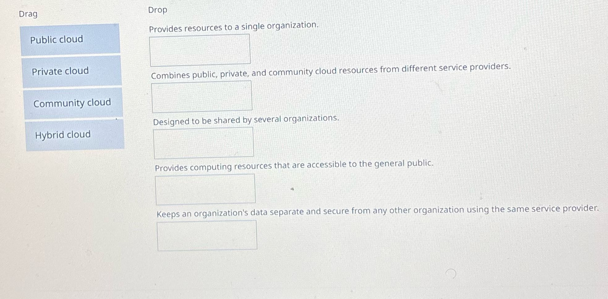 Drag Drop Provides resources to a single