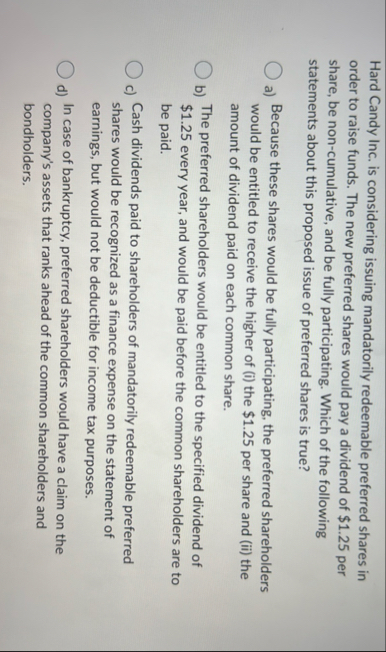 Hard Candy Inc. is considering issuing