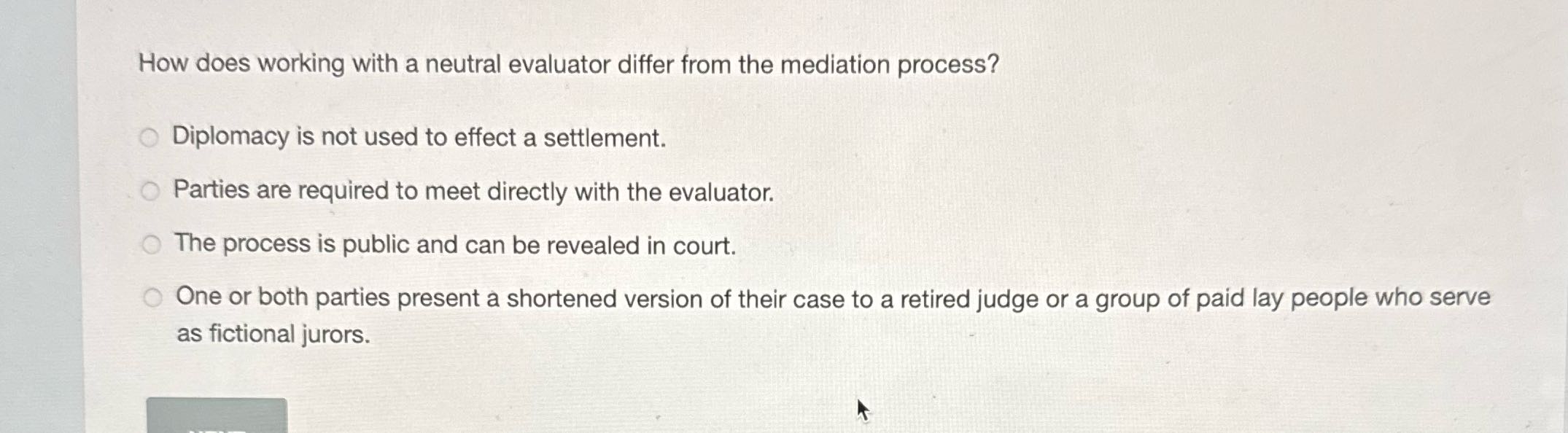 How does working with a neutral evaluator differ