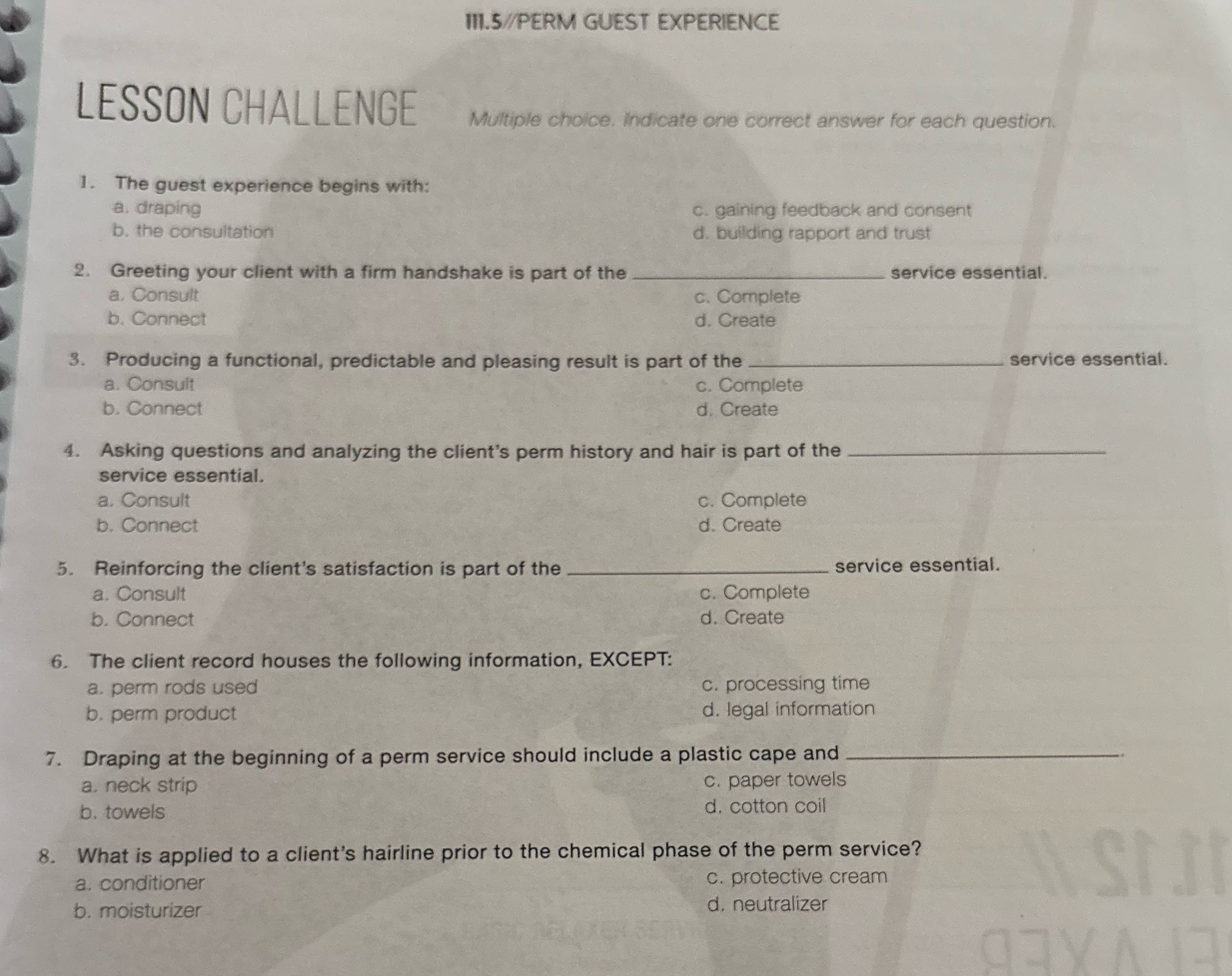 111.5//PERM GUEST EXPERIENCE LESSON CHALLENGE