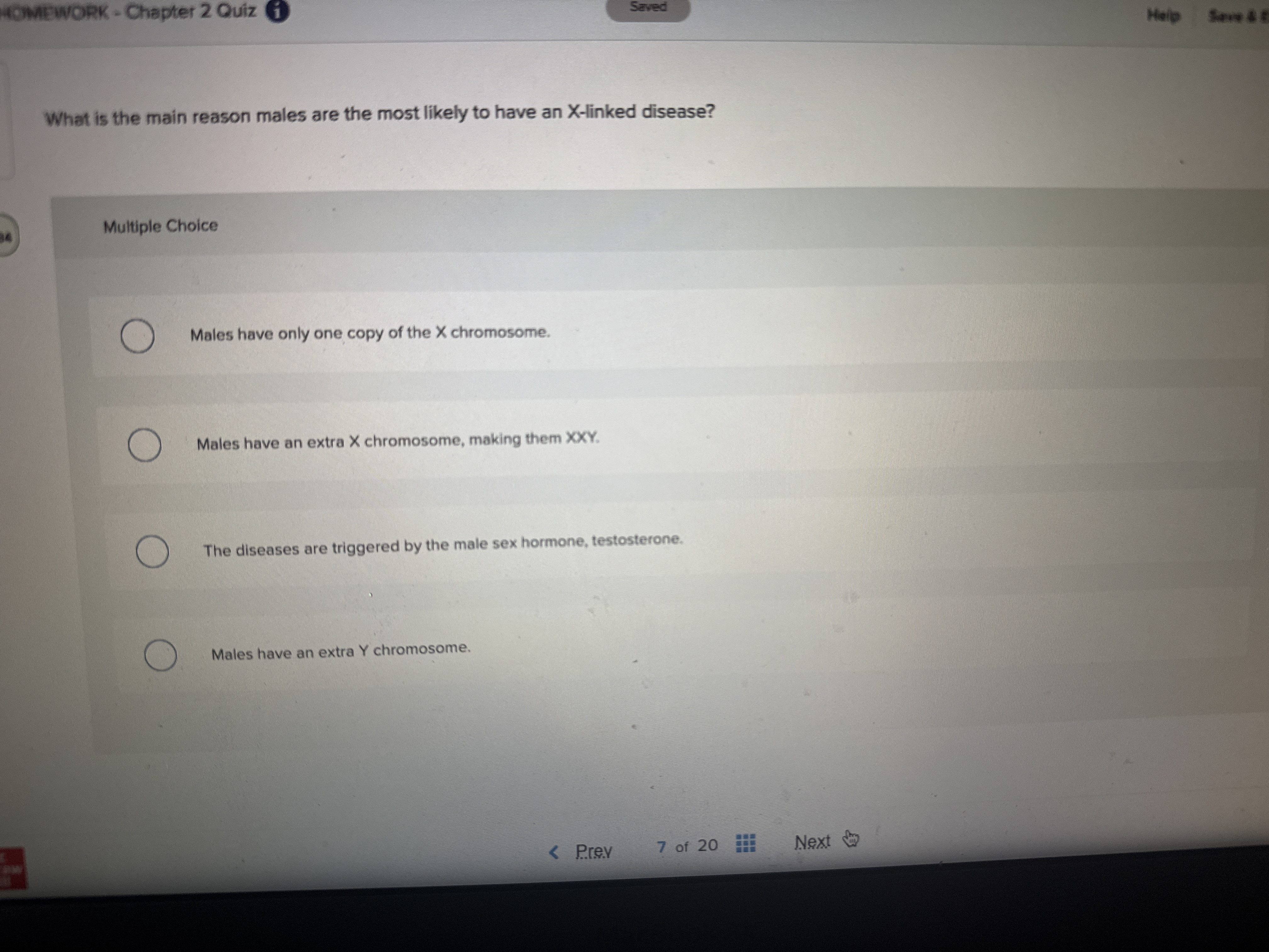 What's the correct answer? HOMEWORK - Chapter 2