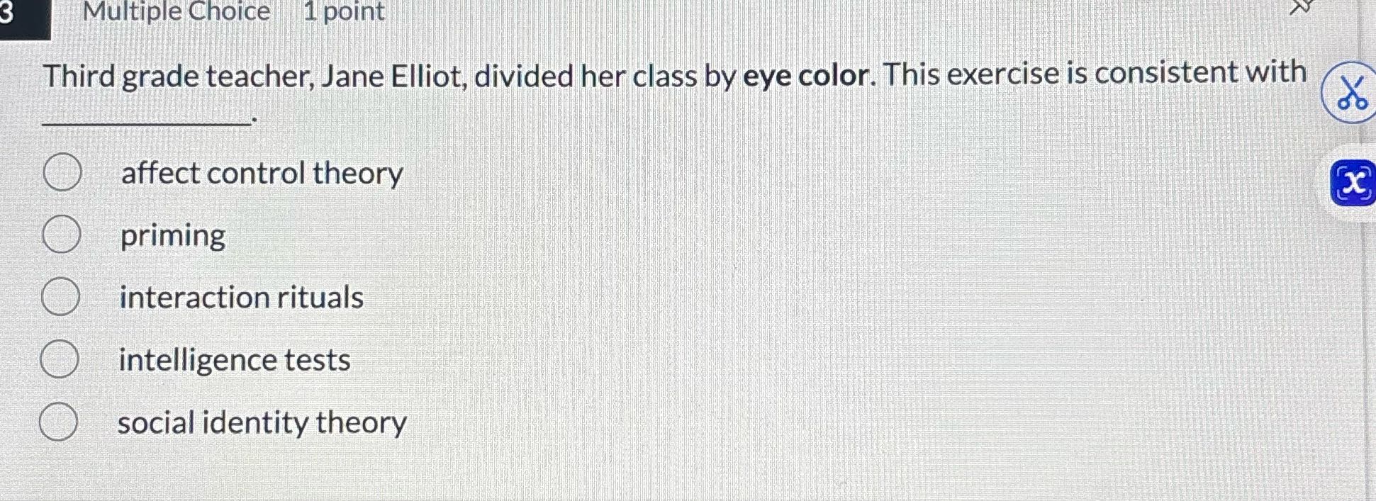 Multiple Choice 1 point Third grade teacher, Jane
