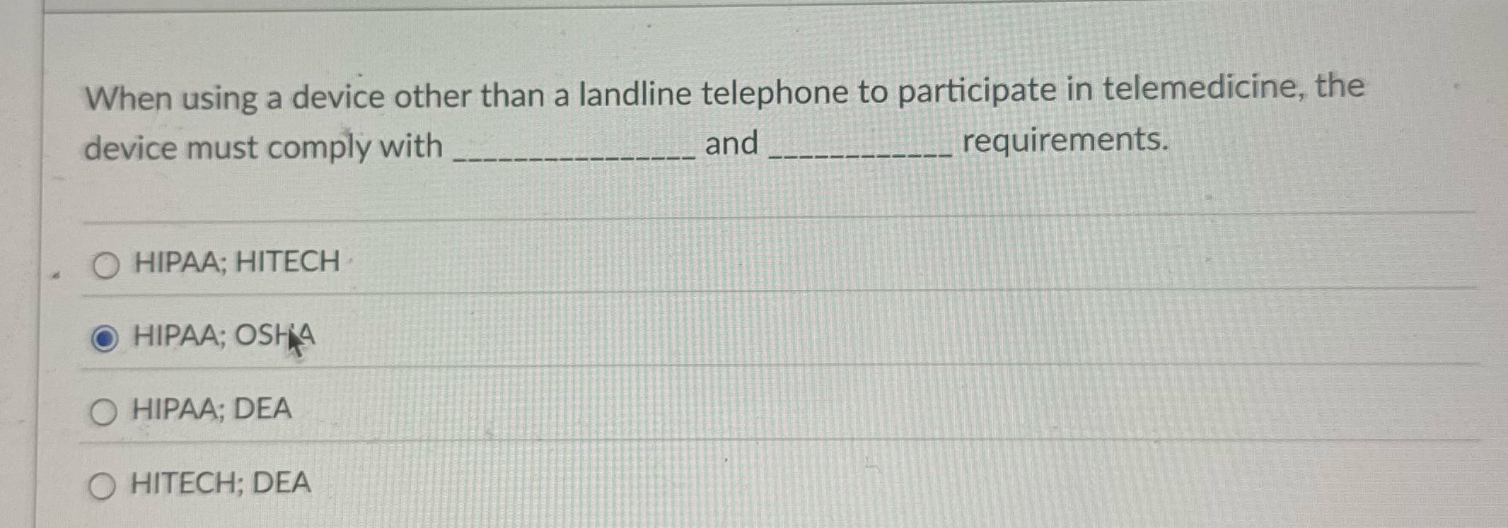 When using a device other than a landline