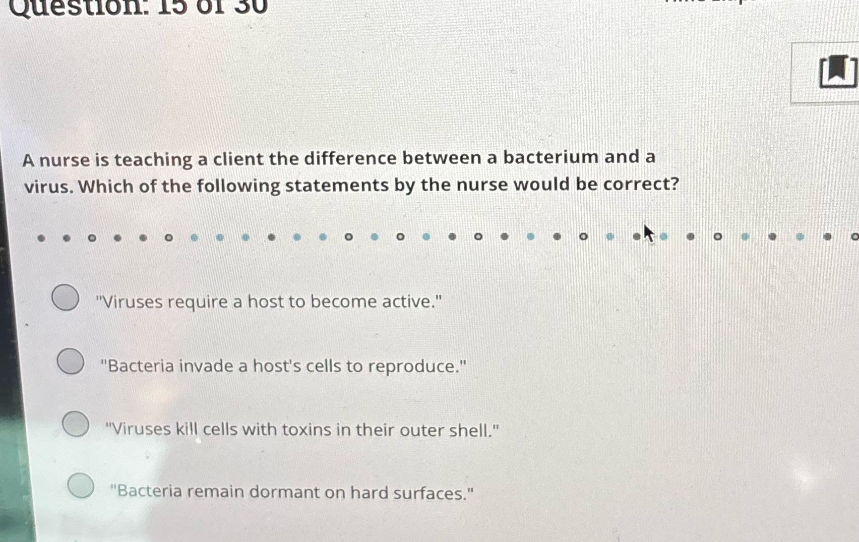 Question. 15 01 50 A nurse is teaching a client