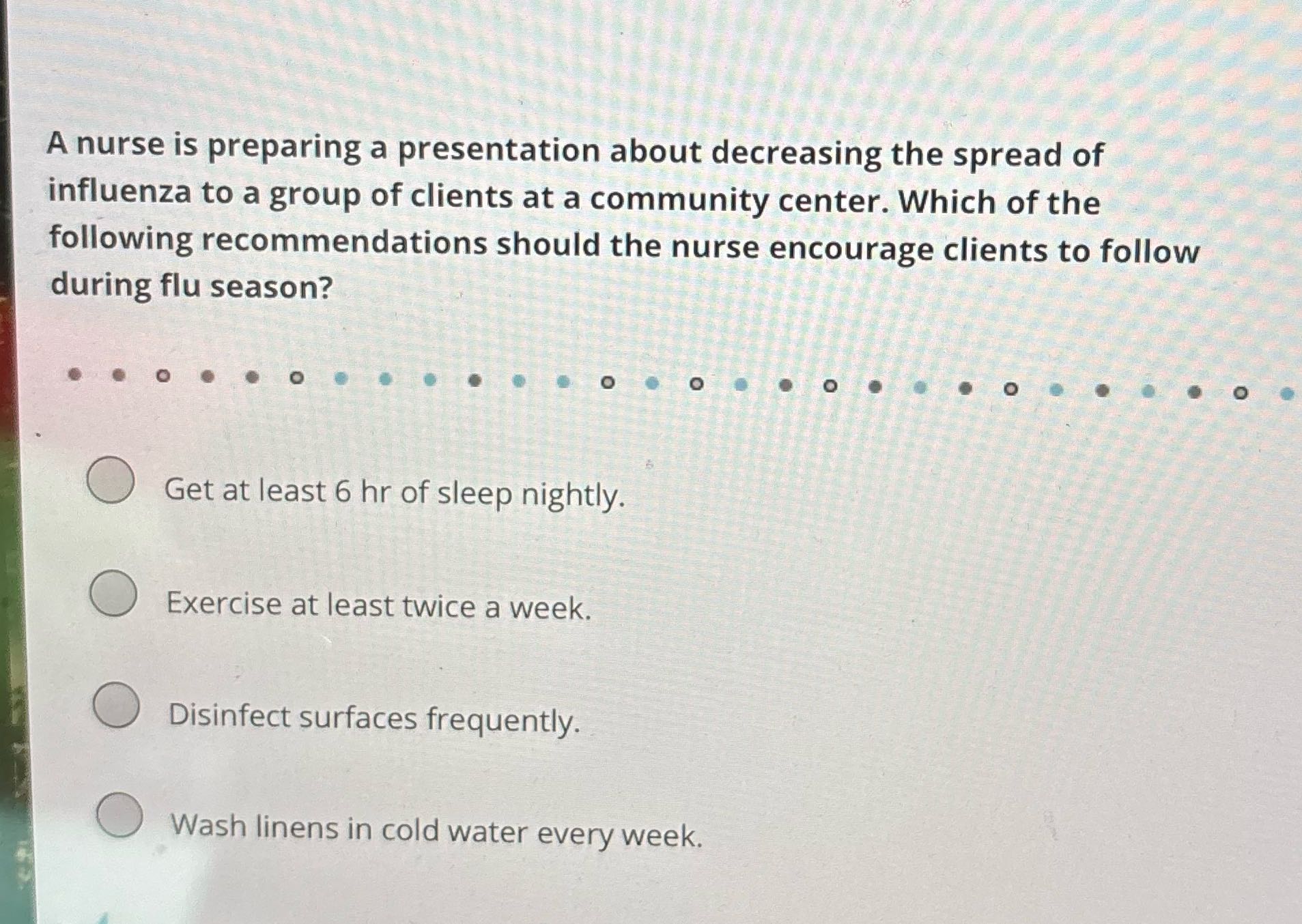 A nurse is preparing a presentation about