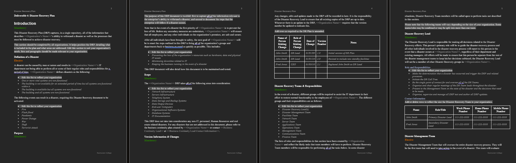 Disaster Recovery Plan Disaster Recovery Plan