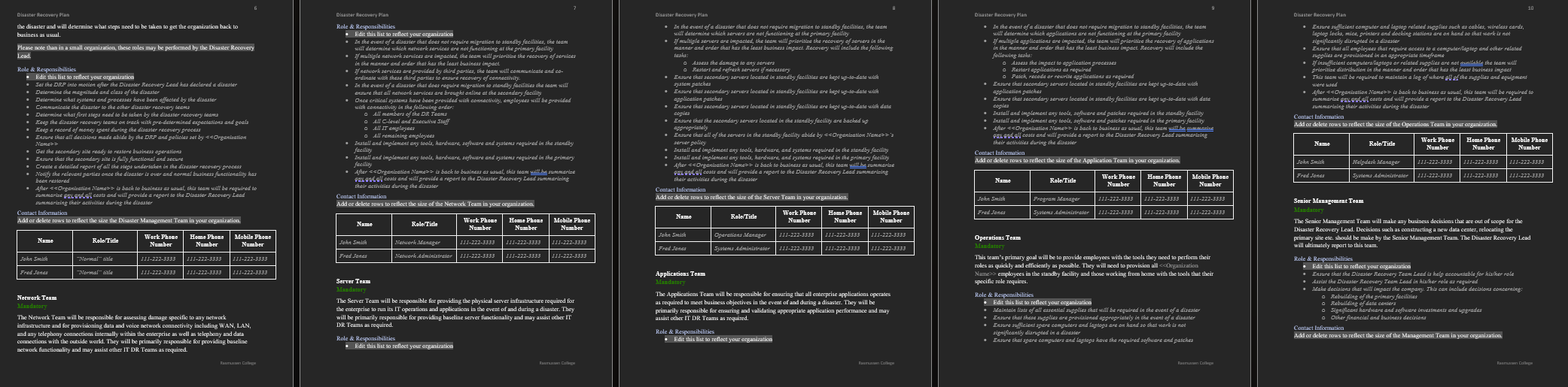 Disaster Recovery Plan Disaster Recovery Plan