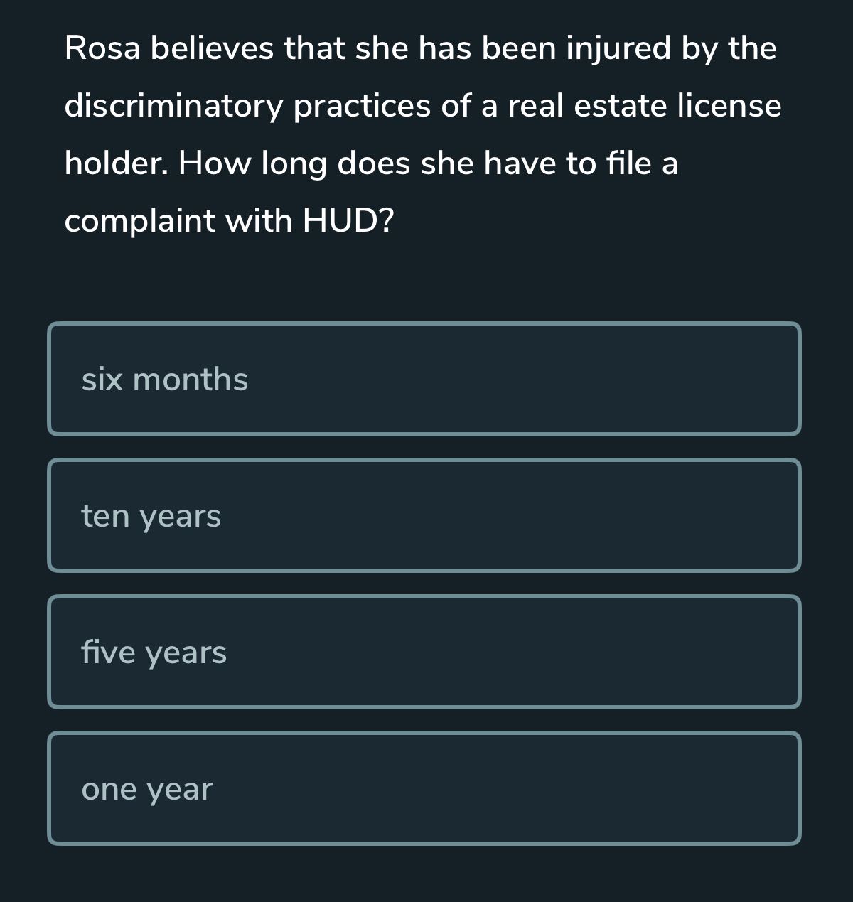 Rosa believes that she has been injured by the